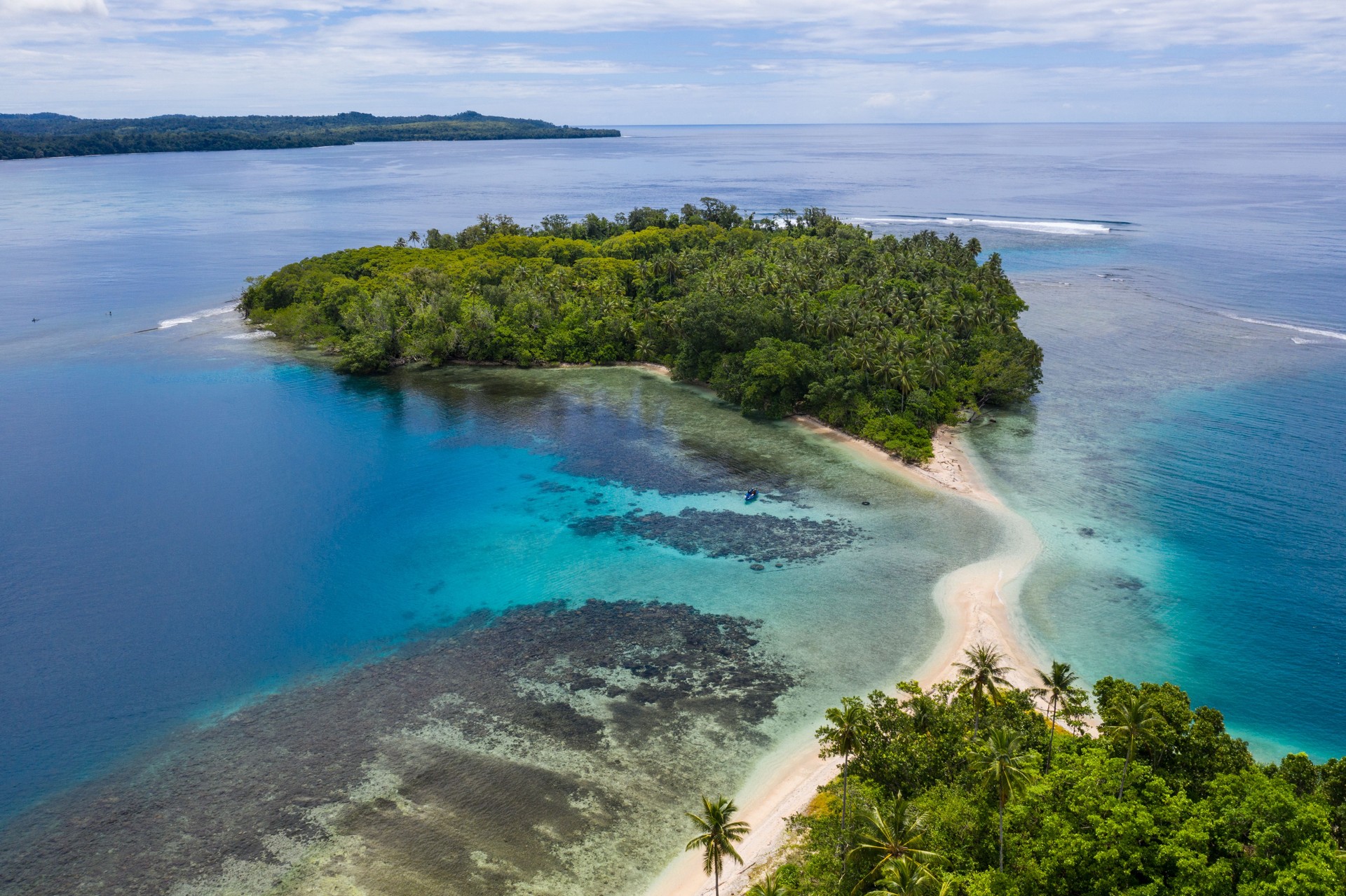 Aerial of Reef and Islands in Papua New Guinea